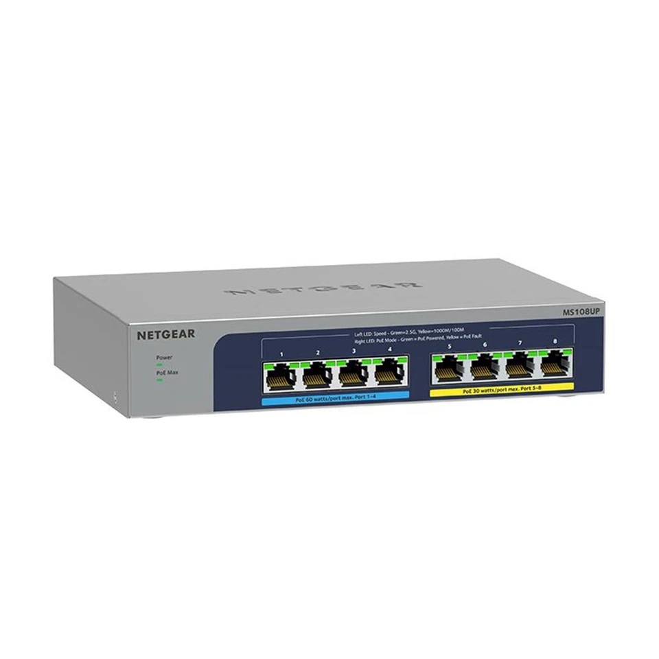 *NEW* Netgear MS108UP 8-port Multi-Gigabit (2.5G) Ultra60 PoE++ Ethernet Unma... - Image 1 of 1
