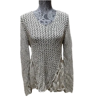 Suéter Olivaceous Para Mujer Tejido Texturizado L Gris Grueso Pullover Suave Acogedor Top Foto 1 de 4