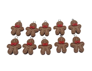10x Charms Anhänger Lebkuchenmann Weihnachten Chrismas - Bild 1 von 4