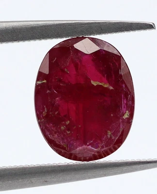 Burmese Origin Natural Ruby 1.25 Ct Dark Pinkish Red 7 x 6 mm Oval Cut Gemstone - Image 1 of 4