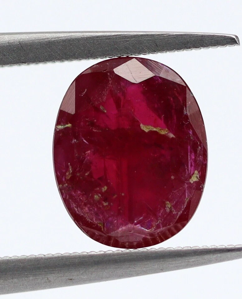 Burmese Origin Natural Ruby 1.25 Ct Dark Pinkish Red 7 x 6 mm Oval Cut Gemstone - Image 1 of 4