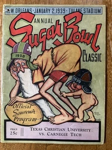 1939 Sugar Bowl Carnegie Tech Vs T.C.U. Football Program/DAVEY O’ BRIEN-HEISMAN! - Picture 1 of 17