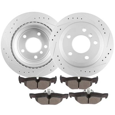 300mm Rear Drilled Disc Rotors + Ceramic Brake Pads for BMW 328i xDrive 328xi X1 - Image 1 of 4