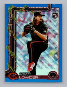 2025 Topps Holiday #H104 Rhett Lowder RC Blue Metallic Glitter Cincinnati Reds - Picture 1 of 2