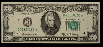 FR 2068-D $20 1969-A Federal Reserve Note US - AU+ - SKU-CA1539 - Image 1 of 2