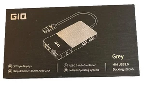 USB Docking Station GIQ USB C hub USB 3.0 to Dual HDMI VGA Adapter Triple - Afbeelding 1 van 4