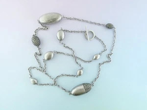 Italian by Nanis 35" lange Sterlingsilber Markasiten Perlenkette Halskette - Bild 1 von 7