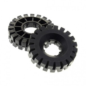 2x Lego Technic Wheel 17x43 Black Tire Blacktron Car 9735 9786 4523564 3634