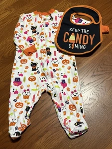 Baby Halloween Costume Sleeper W/Bib ~ 3-6 Months - Picture 1 of 6