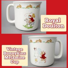 Royal Doulton Bunnykins Melamine Cup/Mug: Rocking Horse, Winter Scene: Vintage