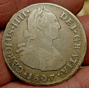 1807 LIMA PERU SILBER 2 ECHTE GESETZLICHES ZAHLUNGSMITTEL USA BIS MINDESTENS 1858 S145 - Bild 1 von 2