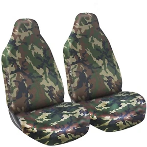 Shield Autocare © Green Camo Heavy Duty 100% Waterproof Seat Covers 1+1 Car Van - Imagen 1 de 1