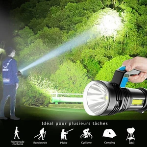 Super Bright 9000000lm Led Flashlight USB Rechargeable Spotlight Torch Sidelight - Picture 1 of 23