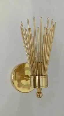 Italian 1950 Mid Century Brass Sputnik Skyla Wall Fixture Sconce Lamps Lighting - Image 1 of 4