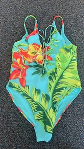ZARA WOMEN ACCESSORIES FLORAL SWIMSUIT SIZE L RN# 77302 - Picture 1 of 9