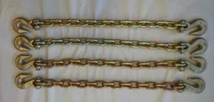 (4) 1/2" x 2 pies. Cadenas de transporte grado 70 - Hechas en EE. UU. Gancho de agarre, remolque, grúa - Imagen 1 de 4