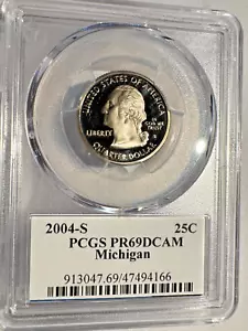 2004-S Proof Michigan State Quarter - Graded PR69 DCAM by PCGS - Picture 1 of 4