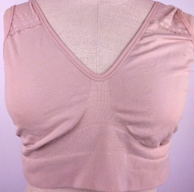 Hanes HCL6 Beige Nylon Pullover Wireless Sports Bra Size 3XL                (47) - Image 1 of 4