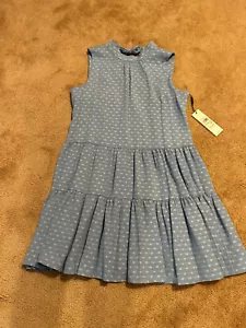 Calvin Klein Womens Textured Chambray Tie-Neck Baby Doll Dress NWT $134 - Picture 1 of 3