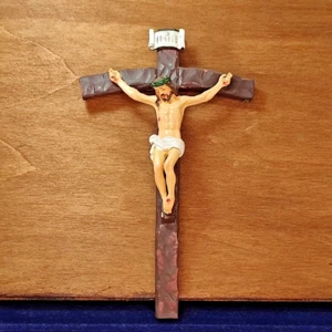 Crocifisso da Appendere in Resina 20 cm Cristo INRI Decorazione Religiosa - Foto 1 di 5
