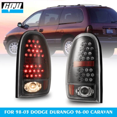 Par de luces traseras LED negras transparentes para caravana 98-03 Dodge Durango 96-00 Foto 1 de 4