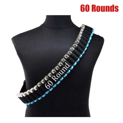 60 Rounds Shells 12 20 Gauge GA Shotgun Bandolier Ammo Holder Hunting Tactical - Image 1 of 4