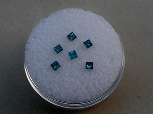 6 diamantes naturales princesa azul 2 mm cada uno - Imagen 1 de 5