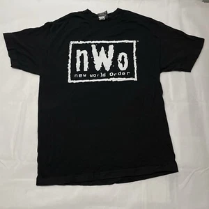 Neu ohne Etikett neues World Order Shirt Retro schwarz grafischer Druck 2008 WWE Wrestling Größe L - Bild 1 von 6
