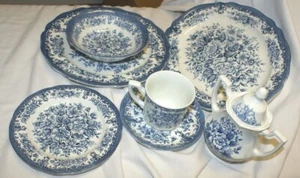 VTG Royal Staffordshire Avondale Ironstone JG Meakin Blue Cup Plate Dinner Bowl - Picture 1 of 5