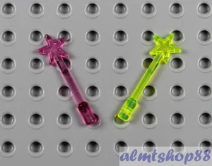LEGO - 2x Varitas de Hadas Trans Rosa Neón Verde Campanilla Mágica Minifigura Utensilio  - Imagen 1 de 1