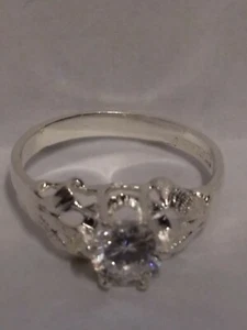 Anello in argento sterling messicano .925 con zirconi trasparenti - Foto 1 di 5