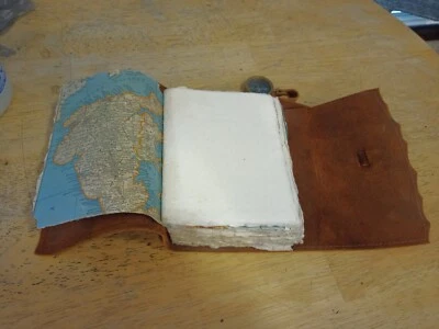 The Binding Bee Hand Bound Travel Journal w Compass and Map Pages Megan Winn - Image 1 of 4