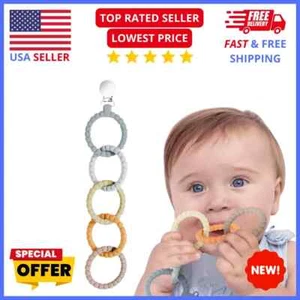 Teething Toys w/ Pacifier Clips: Soothe Sore Gums, Attachable Baby Teethers - Picture 1 of 11