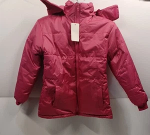 Women's Quilted Fleece Lined Long Sleeve Full Zip Puffer Bomber Jacket With Hood - Picture 1 of 14