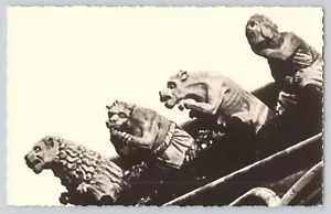 Cartolina RPPC Foto Parigi Notre Dame Chiesa Gargoyle Vintage Antica Non Spedita - Foto 1 di 2