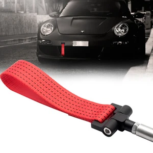 Red Aluminum Tow Hole Rod w/Towing Strap For Porsche 911 Carrea 991 911 2013-up - Foto 1 di 10