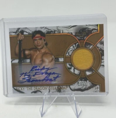2018 Topps Legends of WWE Ricky The Dragon Steamboat Autograph /99 Auto Rare - Image 1 of 2
