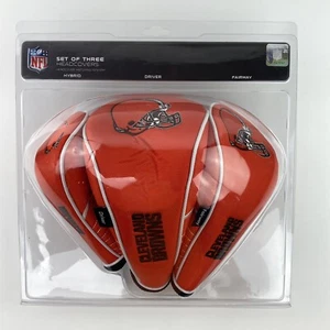 Cubiertas para cabeza de golf NFL Cleveland Browns, juego de 3 (Driv, Fair, Hyb) nuevas en paquete - Imagen 1 de 5