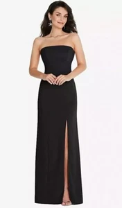 NEW $139 Thread Womens Large Black Strapless Scoop Back Maxi Dress Front Slit - Picture 1 of 12