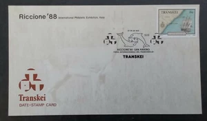 1988 Transkei Postcard ties 16c Stamp cd Riccione 88 San Marino Transkei - Picture 1 of 2