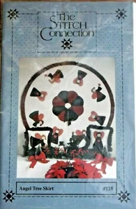 Angel Christmas Tree Skirt Pattern Dresden Plate Angels Easy Applique #125 New - Picture 1 of 2