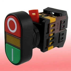 ON-OFF START STOP Push Button w Light Indicator Momentary Switch Red Green Power - Picture 1 of 1