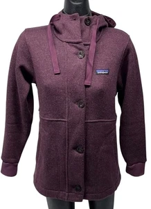 Giacca donna con cappuccio Patagonia taglia XSmall misto lana viola - Foto 1 di 11