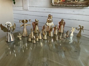 21 Etched Copper Brass Angels Candle Holders Mexico Korea Hong Kong Christmas - Picture 1 of 24
