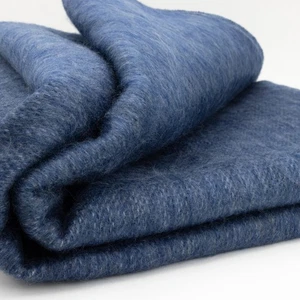 DOUBLE DENSITY ALPACA WOOL BLANKET THROW | QUEEN SIZE | SOFT&WARM – INDIGO BLUE - Picture 1 of 12