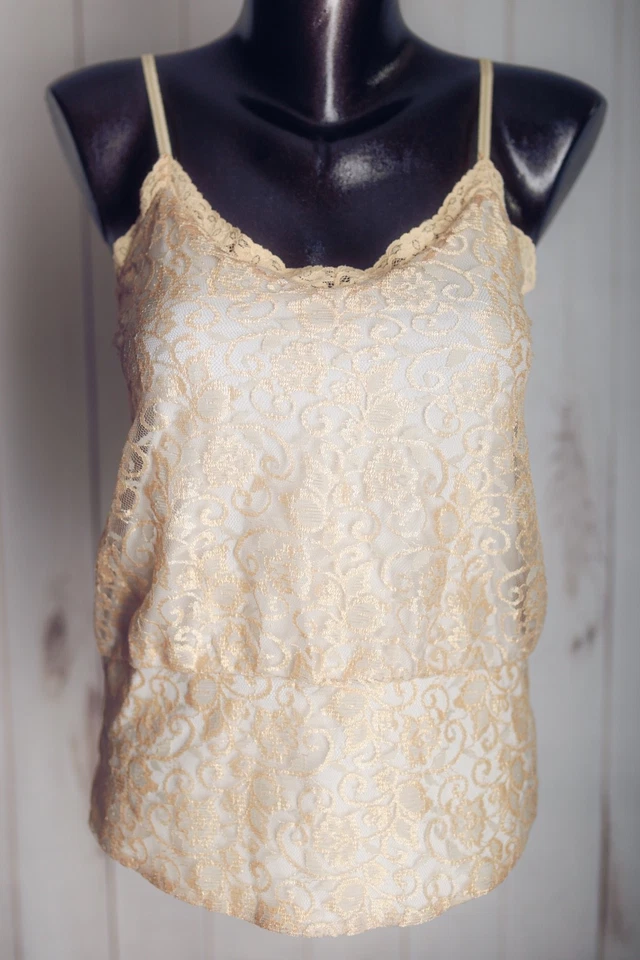 Cami vintage de la Casa Blanca mercado negro boho bordada en capas XS hecha en EE. UU. Foto 1 de 4