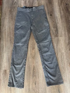 Boy's Youth Volcom flat front Grey Gray khaki Pants 26 Fricken Modern Stretch - Picture 1 of 3