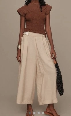 Calça Safari Nova Com Etiqueta By Anthropologie Cor NEUTRA Tamanho Pequeno Neutro - Imagem 1 de 4