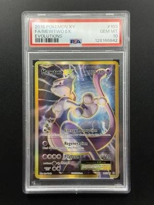 Mewtwo EX (Full Art) 103/108 Evolutions Holo Ultra Rare - PSA 10 Gem Mint - Image 1 of 2
