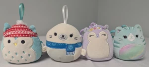 Lote de 4, Squishmallow Winston Owl, Lucille Seal, Sydnee Squirrel, Corinna Cat - Imagen 1 de 15